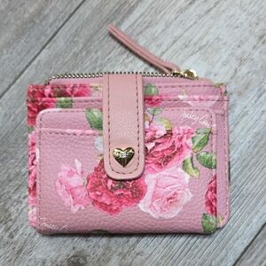 Juicy Couture | Love Club Card Case, Mauve Romantic Rose *Faux Leather